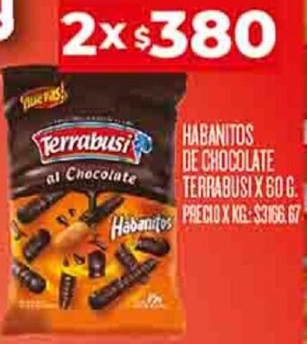 Supermercados DIA HABANITOS DE CHOCOLATE TERRABUSI 2 X 60 G. oferta