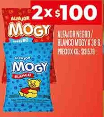 Supermercados DIA ALFAJOR NEGRO/ BLANCO MOGY 2 X 38G oferta