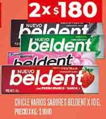 Supermercados DIA CHICLE VARIOS SABORES BELDENT X 10G oferta