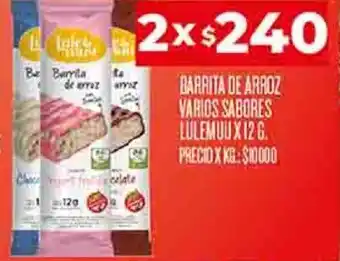 Supermercados DIA BARRITA DE ARROZ VARIOS SABORES LULEMUU 2 X 12 G oferta