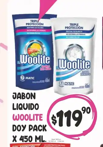 Supermercados Becerra Woolite Jabon Liquido Doy pack x 450ml oferta