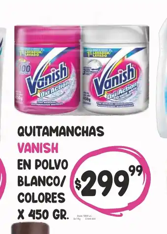 Supermercados Becerra Vanish Quitamanchas en Polvo Blanco/Colores x 450gr oferta