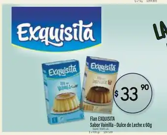 Supermercados Becerra Exquisita Flan Sabor Vainilla - Dulce de Leche x 60g oferta
