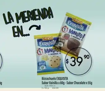 Supermercados Becerra Exquisita Bizcochuelo Sabor Vainilla x 60g - Sabor Chocolate x 55g oferta