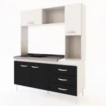 Oscar Barbieri Mueble aparador de cocina compacta + mesada de acero inoxidable delos dl682 oferta