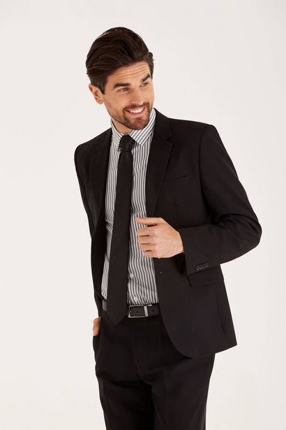 Macowens Traje liso negro oferta