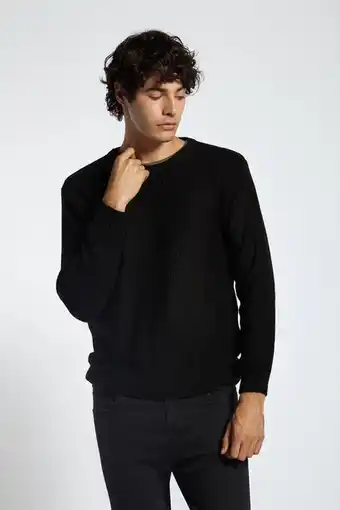 Macowens Sweater tramado negro oferta