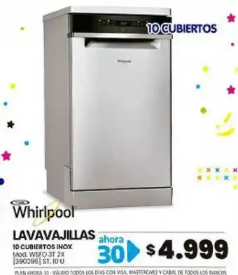 Trabuco Hogar Whirlpool Lavavajillas 10 Cubiertos Inox oferta