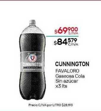 Nini Mayorista Cunnington Favaloro Gaseosa Cola Sin Azúcar x3 lts oferta
