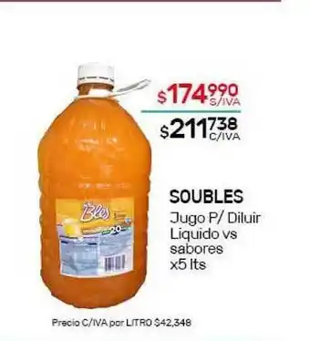 Nini Mayorista Soubles Jugo P Diluir Líquido x5lts oferta