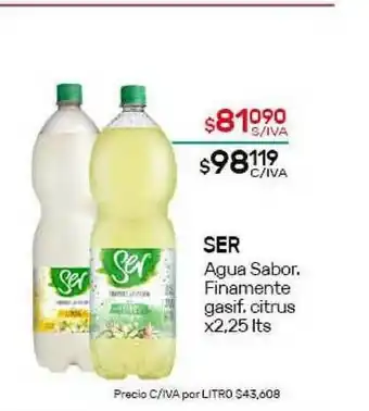 Nini Mayorista Ser Agua Sabor. Finamente Gasif. Citrus x2,25 lts oferta