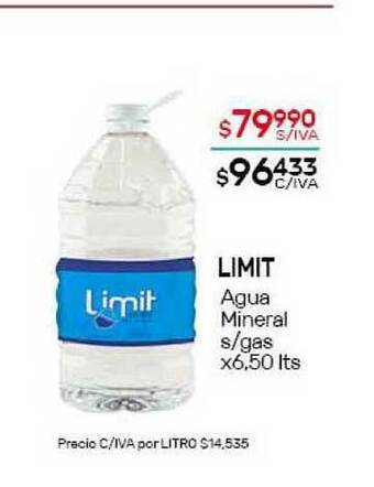 Nini Mayorista Limit Agua Mineral S Gas x6,50 lts oferta