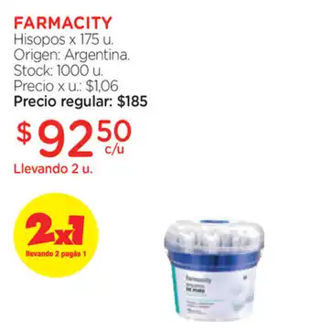 Farmacity Farmacity Hisopos x175 u oferta
