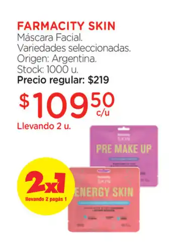 Farmacity Farmacity Skin Máscara Facial Variedades seleccionadas oferta