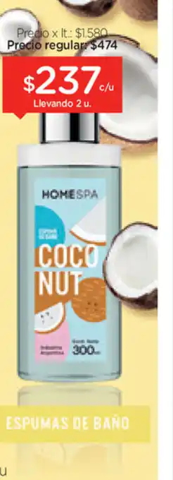 Farmacity Homespa Coconut Espumas De Baño oferta