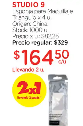 Farmacity Studio 9 Esponja para Maquillaje Triangulo x4u oferta