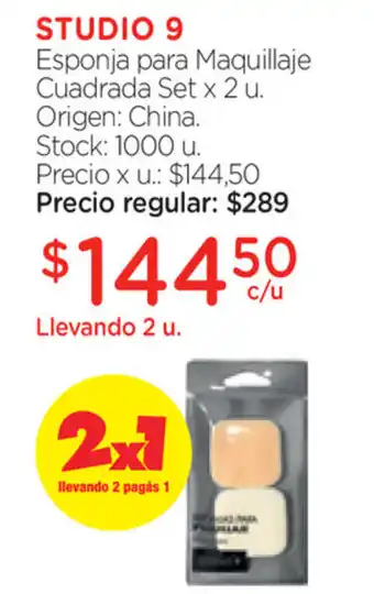Farmacity Studio 9 Esponja para Maquillaje Cuadrada Ser x2 u oferta