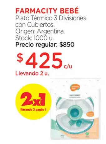 Farmacity Farmacity Bebé Plato Térmico 3 Divisiones con Cubiertos oferta