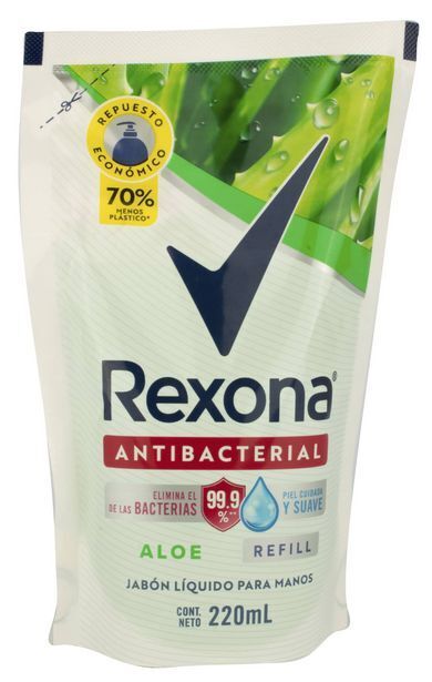Ferniplast Jabón líquido rexona antibacterial aloe 220ml oferta
