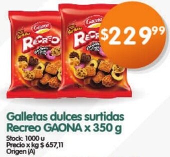 Supermercados Buenos Días Galletas dulces surtidas Recreo GAONA x 350 g oferta