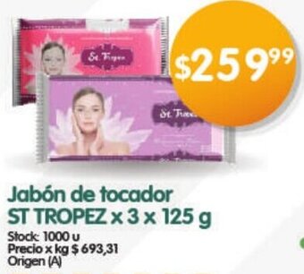 Supermercados Buenos Días Jabón de tocador ST TROPEZ x 3 x 125 g oferta