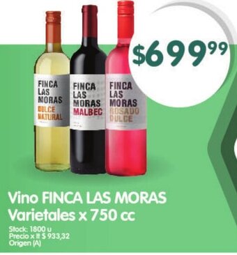 Supermercados Buenos Días Vino FINCA LAS MORAS Varietales x 750 cc oferta