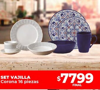 Supermayorista Vital SET VAJILLA Corona 16 piezas oferta