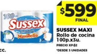 Supermayorista Vital SUSSEX MAXI Rollo de cocina 100p.x3u. oferta