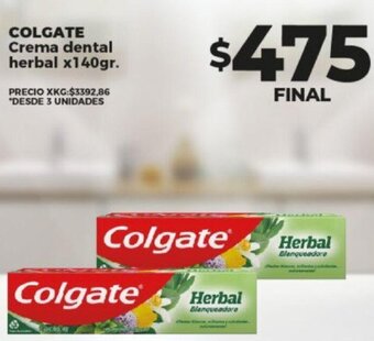 Supermayorista Vital COLGATE Crema dental herbal x140gr. oferta