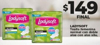Supermayorista Vital LADYSOFT Toalla femenina normal con doble aloe con alas x8u, oferta