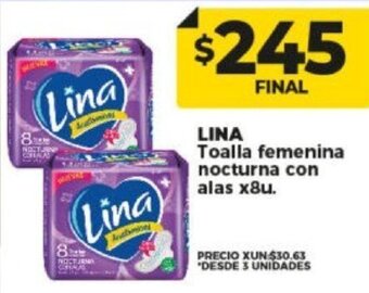 Supermayorista Vital LINA Toalla femenina nocturna con alas x8u. oferta