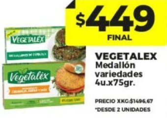 Supermayorista Vital VEGETALEX Medallón variedades 4u.x75gr. oferta