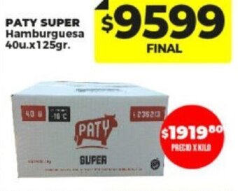 Supermayorista Vital PATY SUPER Hamburguesa 40u.x125gr. oferta
