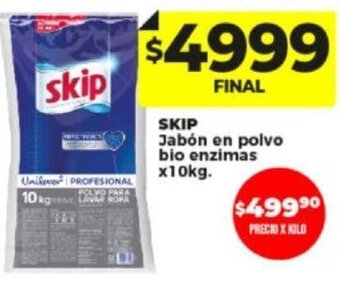 Supermayorista Vital SKIP Jabón en polvo bio enzimas x10kg. oferta