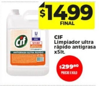 Supermayorista Vital CIF Limpiador ultra rápido antigrasa x5lt. oferta