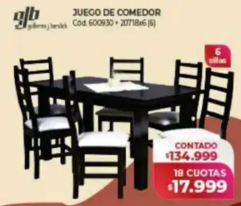 Naldo Lombardi JUEGO DE COMEDOR 6 sillas oferta