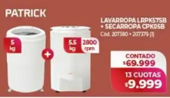 Naldo Lombardi PATRICK LAVARROPA LRPK57SB + SECARROPA CPK05B Cód. 207380+207379 (1) oferta