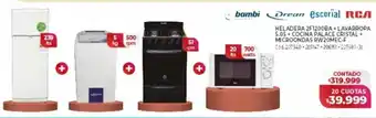 Naldo Lombardi BAMBI DREAN ESCORIAL RCA HELADERA 2F1200BA+LAVARROPA 5.05+ COCINA PALACE CRISTAL + MICROONDAS RW20MEC-F oferta
