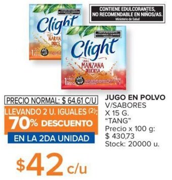 Carrefour JUGO EN POLVO V/SABORES X 15 G. " TANG" oferta