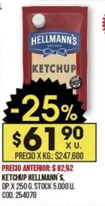 Coto Hellmann's Ketchup x 250g oferta