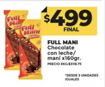 Supermayorista Vital Full mani chocolate con leche mani oferta