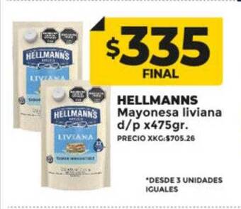 Supermayorista Vital Hellmann's mayonesa liviana oferta