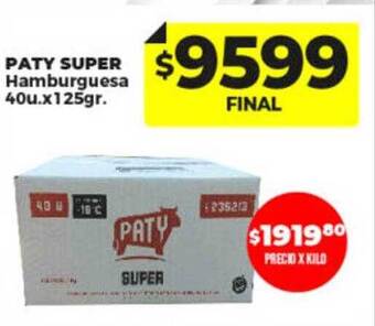 Supermayorista Vital Paty super hamburguesa oferta