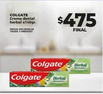 Supermayorista Vital Colgate crema dental herbal oferta