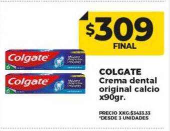 Supermayorista Vital Colgate crema dental original calcio oferta
