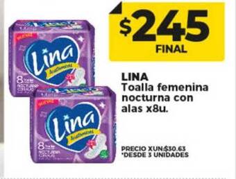 Supermayorista Vital Lina toalla femenina nocturna con alas oferta