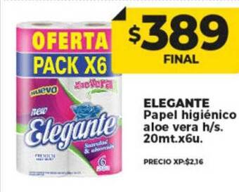 Supermayorista Vital Elegante papel higiénico aloe vera oferta