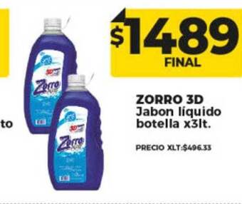 Supermayorista Vital Zorro 3d jabon liquido oferta