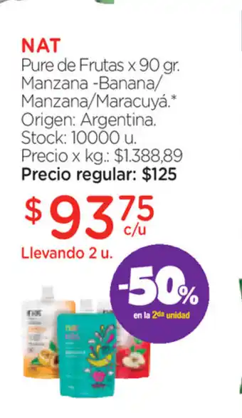Farmacity Nat Pure de Frutas x 90gr oferta