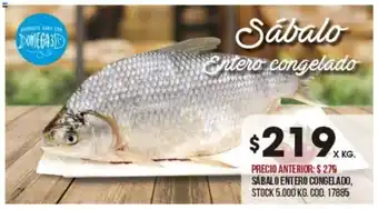 Coto Congelado Sábalo Entero x kg oferta